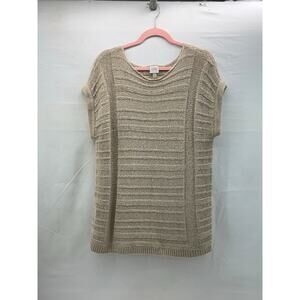 Cupio tan short sleeve long lightweight sweater XL